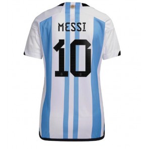 Argentina Lionel Messi #10 Dámské Domácí Dres MS 2022 Krátký Rukáv
